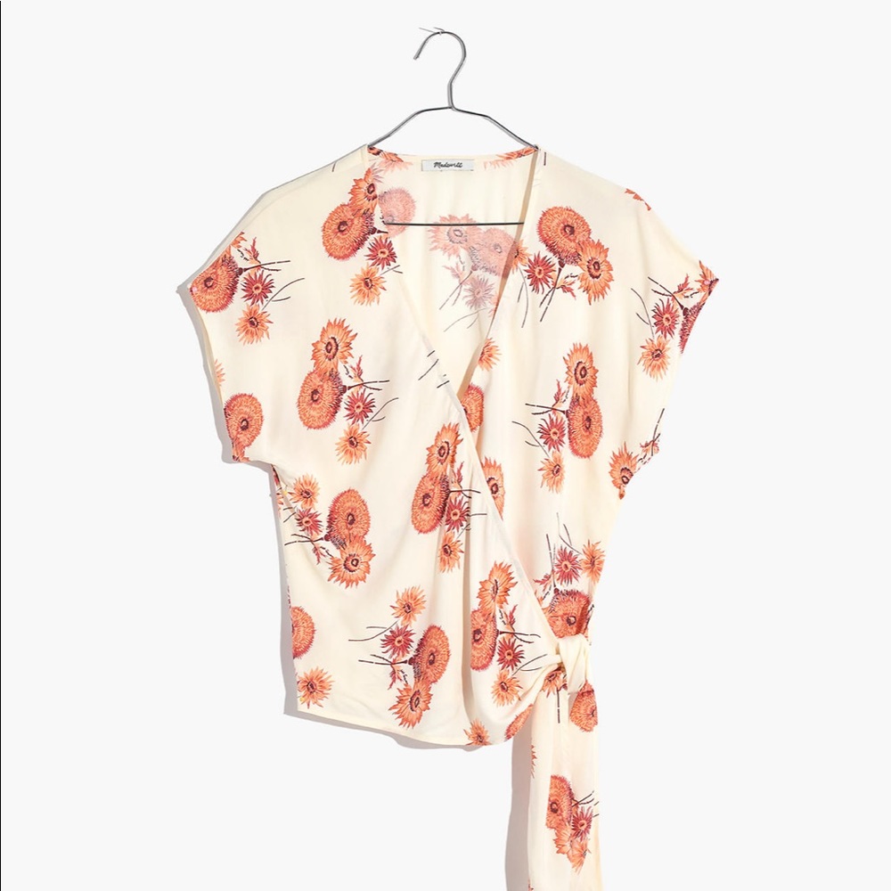 Sash-Tie Wrap Top in Dutch Dandelions